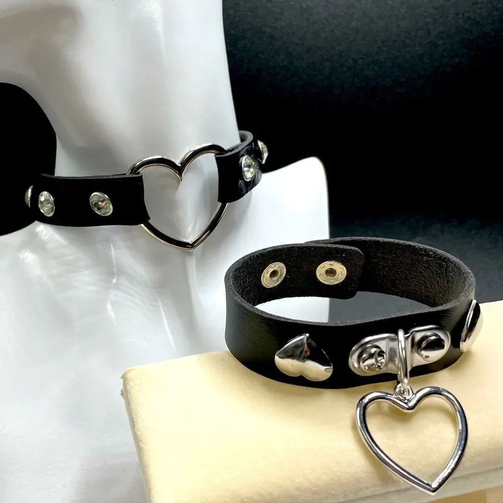 Hearts. & Diamonds l Leather Custom Set l Choker/Bracelet l New